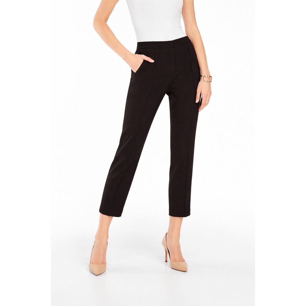 BCBGMaxAzria Gerry Cropped Pants Black Tailored Ankle Minimalist 8 Career